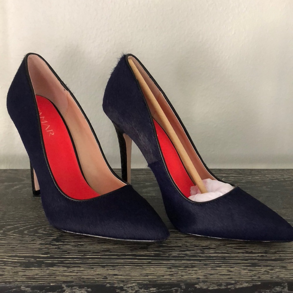 BNIB Tamar Braxton Blue Calf Hair Pumps Sz 7